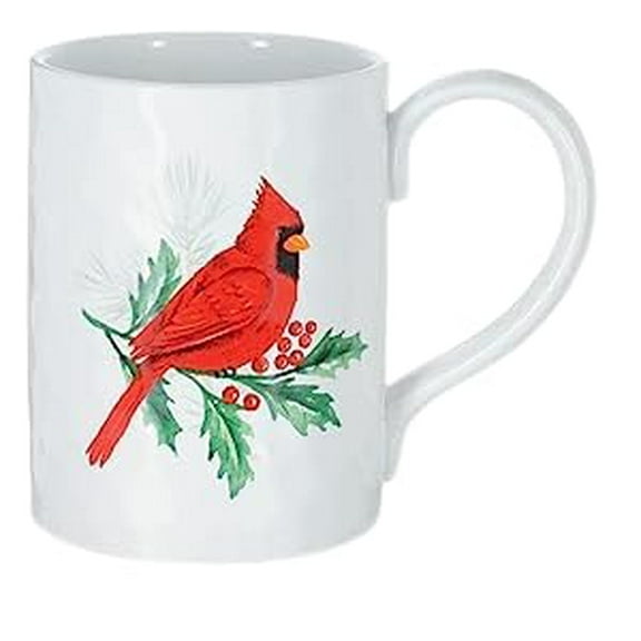 burton BURTON Cardinal perched On Holly Coffee Mug