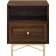 thumbnail image 1 of Gwen Table de Chevet Moderne 20 Pouces 1-Tiroir en Noyer Foncé, 1 of 5