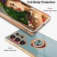 thumbnail image 5 of for Samsung Galaxy S23 Ultra 5G Case, Built-in 360° Rotation Ring Holder Magnetic Stand, Luxury Shiny Plating Edge Shockproof Electroplated Protective Phone Cover (Midnight Gray/Golden), 5 of 14