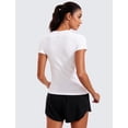 thumbnail image 2 of Remera CRZ YOGA sin costuras, transpirable para yoga, blanca, talla M, 2 of 5