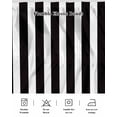 thumbnail image 5 of Black Striped Bed Skirt Queen Size, Modern Farmhouse Black White Stripes Wrap Around Bed Skirting with Adjustable Elastic Strap, Dust Ruffle Pleated Bedskirts 18 Inch Drop for Bedroom Queen Beds, 5 of 9