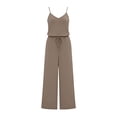 thumbnail image 7 of Yourumao One Piece Jumpsuits for Women Spaghetti Strap Scoop Neck Wide Leg Rompers Comfy Solid Sleeveless Jumpsuit for Lounge Outdoor with Pocket, 7 of 7