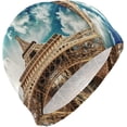 thumbnail image 1 of FYBTO Swimming Cap Paris Landscapes Eiffel Tower Unisex Adult FYBTO Polyester, 1 of 4