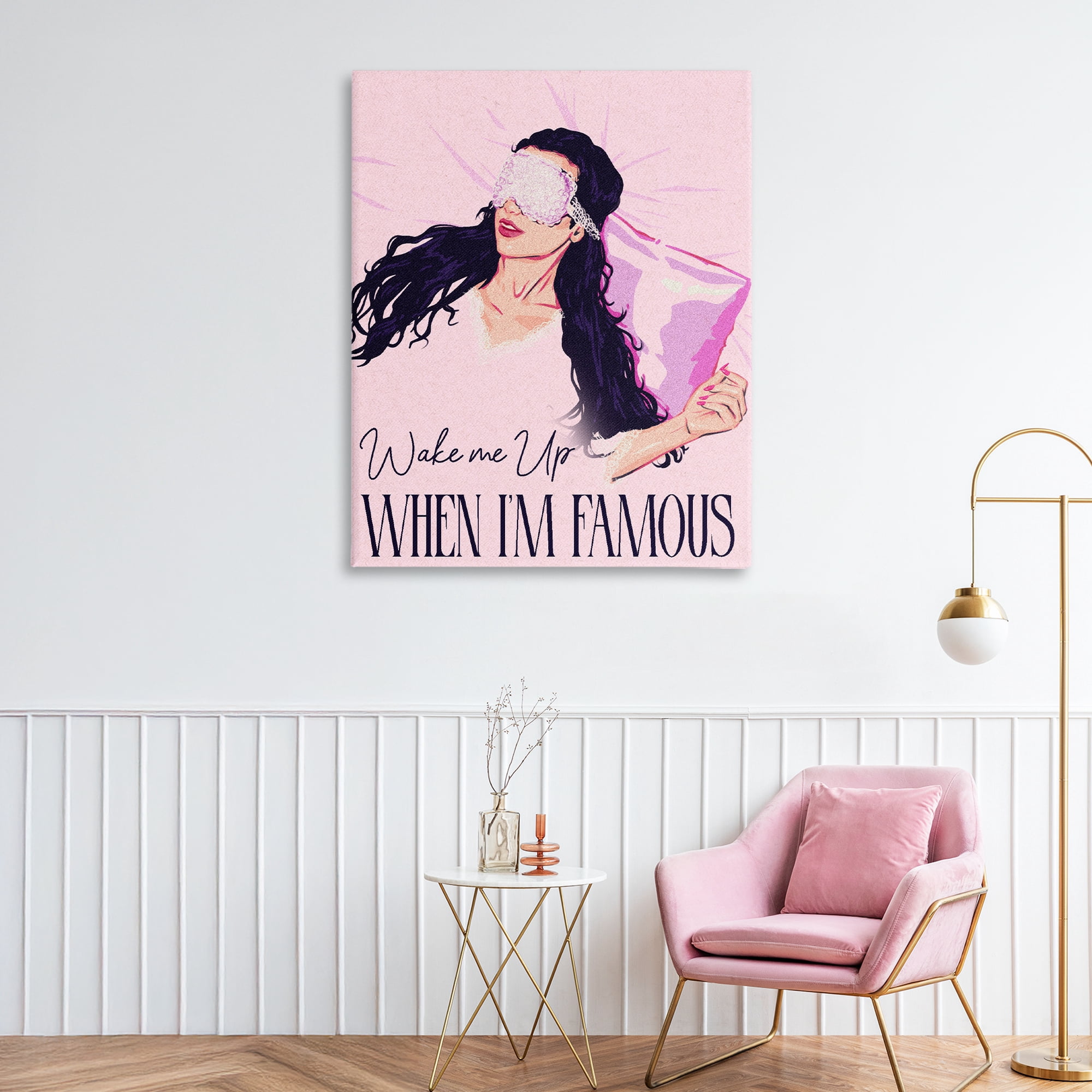 Stupell Industries Wake Me Up When Famous Canvas Wall Art, design by Ziwei Li