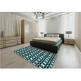 thumbnail image 5 of Ahgly Company Machine Washable Indoor Round Transitional Tiffany Blue Area Rugs, 8' Round, 5 of 7