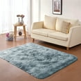 thumbnail image 4 of ZENELESS 2x3ft Fluffy Rug,Small Entryway Carpets,Non-slip Soft Doormats for Doorways Bedrooms Kitchen Bathroom Office Hallway Tie-dye Silver and Gray, 4 of 7