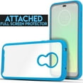 thumbnail image 3 of for Moto G7 Power/ Moto G7 Supra Clear Case Phone Case Dual Layer Full-Body Rugged Clear Back Case Drop Resistant Shockproof Case with Built In Screen Protector (Blue), 3 of 4