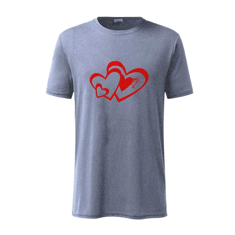 KIJBLAE Discount Men's Valentine's Day Shirts Casual Tops Heart