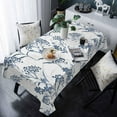 thumbnail image 4 of Vintage Floral Plant Tablecloth Rectangle Round Table Cloth 60x120 Inch, Blue Indoor or Outdoor Tablecloth, Spring Summer Waterproof Polyester Washable Table Cover for Party Holiday Picnic Decoration, 4 of 6
