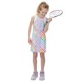 thumbnail image 2 of Street Tennis Club Girl Tennis Outfit – Sleeveless Tennis Dress with Shorts in Rainbow Gingham Pattern - Size S/6, 2 of 3