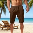 thumbnail image 2 of LMOIPLI Men's Cotton Linen Shorts Casual Work Shorts Summer Lightweight Workout Gym Shorts Active Loose Shorts Coffee XXXL, 2 of 6
