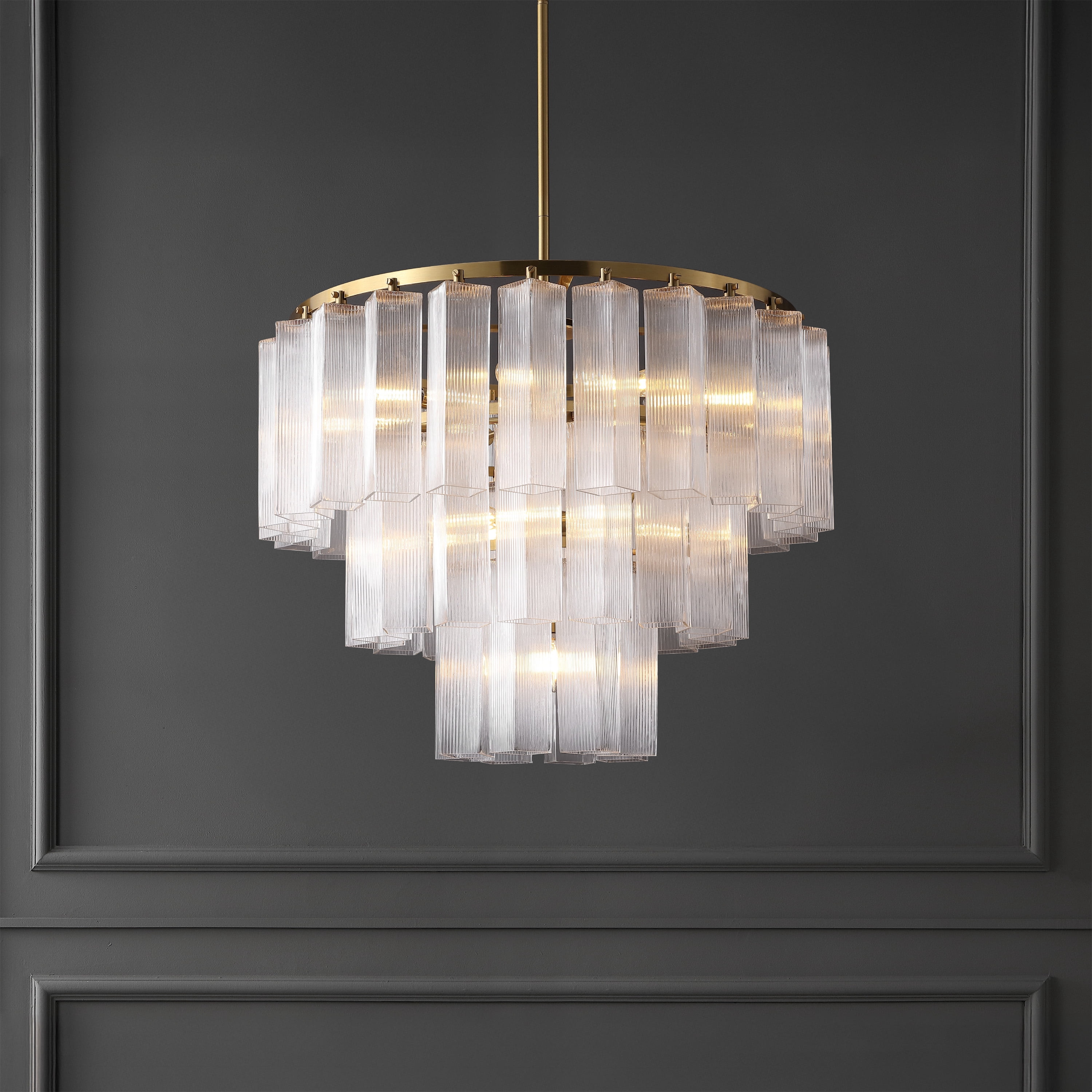 Safavieh Counture Kelcie Glass Chandelier, Clear/Gold