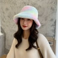 thumbnail image 2 of Diufon Winter Plush Bucket Hat for Women Thickened Warm Brim Hats Cute Fleece Lined Outdoor Windproof Caps, 2 of 7