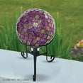 thumbnail image 2 of Alpine Corporation 10" Tall Indoor/Outdoor Glass Gazing Globe Metal Stand, Black, 2 of 10