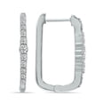 thumbnail image 2 of SZUL Women's 1/5 CTW Lab Grown Diamond Huggies Hoop Earrings in 10K White Gold (F-G Color, VS1- VS2 Clarity), 2 of 4