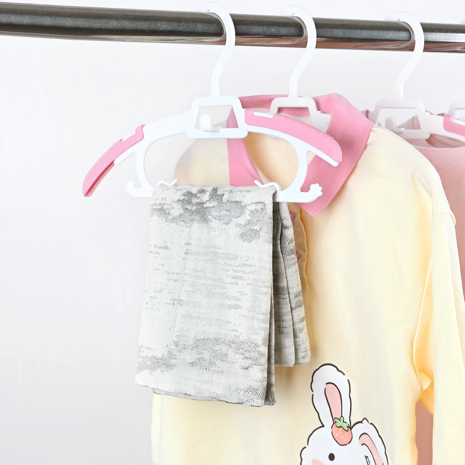 20 Pack Kids Hangers,Premium Plastic Strong and Durable Baby Hangers, Adjustable Toddler Hangers, Baby Clothes Hangers for Girls,11”-14.3"Children Hangers,Ultra Slim and Stackable Space Saving,Pink