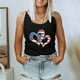 thumbnail image 2 of Cuello redondo para mujer Día de la Independencia Impresión Sin mangas Casual Chaleco suelto Tops Fridja  gh211, 2 of 5