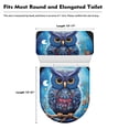 thumbnail image 4 of HELLHERO Colorful Owl Toilet Lid Covers Fits All Toilet Shapes Round Toilet Lid Dust Cover & Pack of 2 for Bathroom Home Comfort Stays in Place Adjustable, 4 of 4