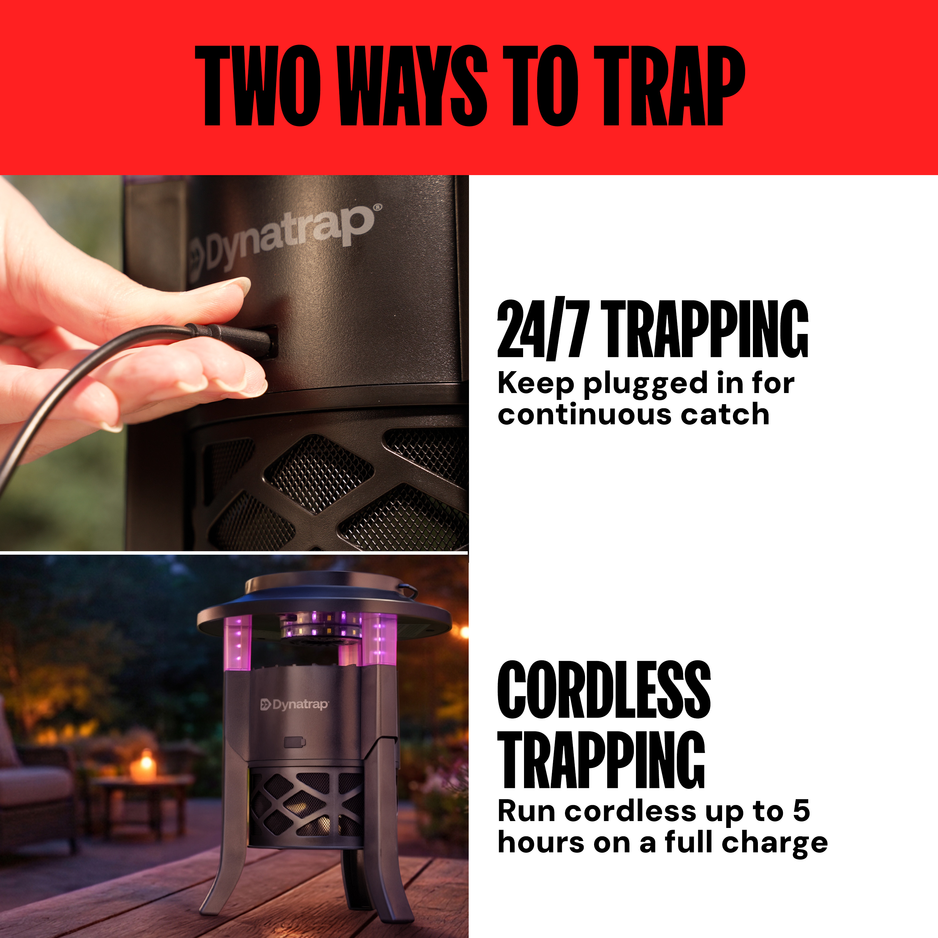 DynaTrap Outdoor Bug Trap with UV LED Light, Black photo 6