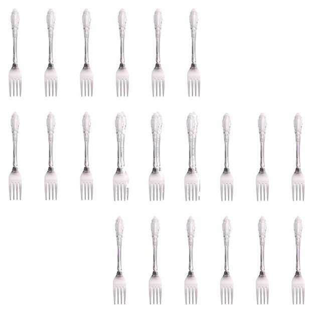 Oleegame 2PC Stainless Steel Cutlery Set 12pc Home Stainless Steel Fork Hotel Creative Tail Ruyi Steak Fork Spoon Western Tableware Set Silver