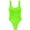 Fluorescent green, variant on Women Thong Pure Color One Piece Swimsuit Swimming Suit Swimwear Backless Monokini Bodysuit Bathing Suit