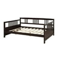 thumbnail image 4 of Wooden Daybed Frame Twin Size, Wooden Slats Support, Dual-use Sturdy Sofa Bed for Bedroom Living Room (Espresso), 4 of 4