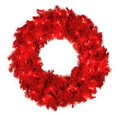 thumbnail image 1 of Vickerman Couronne de Sapin Rouge Floquée 24"., 1 of 1