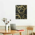 thumbnail image 3 of HENGT Abstract Black and Gold Wall Art Gold Foil Canvas Painting Black White and Gold Pictures Circle Shaped Large Canvas Wall Art Line Abstract Art Wall Decor Abstract Modern Art Prints, 3 of 5