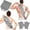Gray, variant on Exfoliating Back Scrubber Bath Gloves Set, Exfoliating Shower Towel with Shower Gloves for Body Scrub, Back Cleaner Wash Gloves to Remove Dead Skin (1pc Back Clean Towel + 1 pair of Gloves)