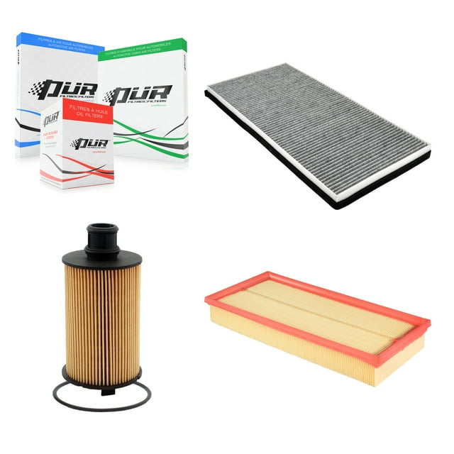 PUR 1x Air + 1x Cabin + 1x Engine Cartridge Oil Filter (3 Total) Kit for Car 2010-2013 Land Rover Range 2 Required KFM-104436