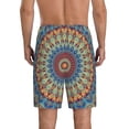thumbnail image 3 of Kdxio Round Mandala Print Mens Sleep Shorts Bottoms Soft Comfy Pajama Wear Pants with Drawstring Pockets, 3 of 7