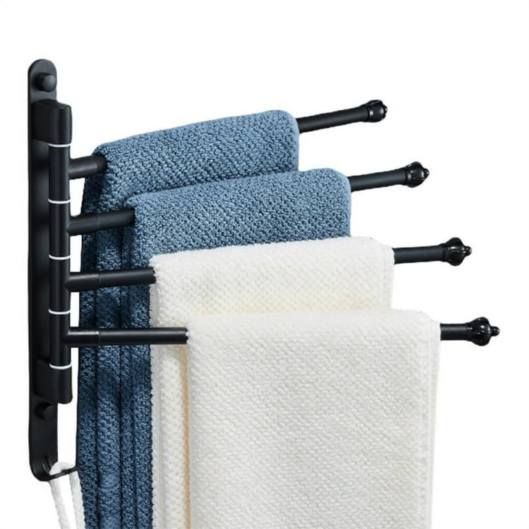 Double Swivel Towel Bar, 15 Inch, Matte Black