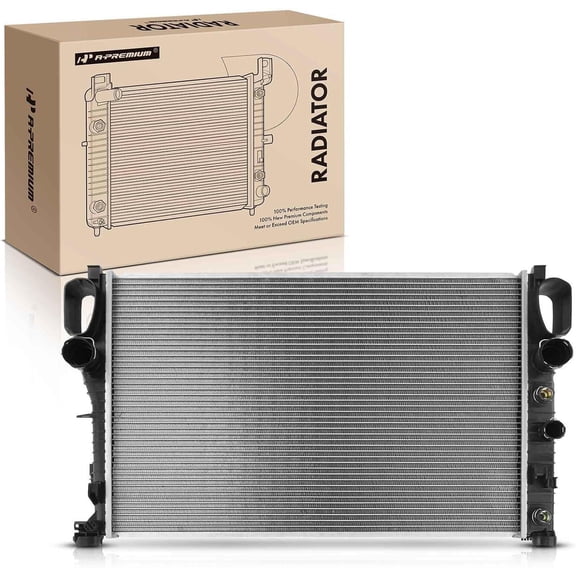 A-Premium Engine Coolant Radiator with Transmission Oil Cooler Compatible with Mercedes-Benz E320 2003-2006 E350 2006-2009 3.2L 3.5L, Automatic Transmission, Replace# 2115000102