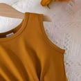 thumbnail image 5 of Baby Girl Clothes 2 Piece Outfits Tie Knot Tank Top and Paperbag Waist Pocketed Summer Short Sets Toddler Girls Cotton Clothing Sets 4Y, 5 of 9