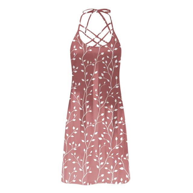 Amzcrzy Robes pour Femmes Mode Imprimé Floral Robes d'Été pour Femmes Décontractées Sans Manches Robe d'Été Dos Nu Ample Robe de Plage Mini