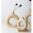 thumbnail image 3 of Taiyu 1 Uds florero de cerámica beige florero de arte decorativo moderno florero circular Sincero Electrónica, 3 of 5