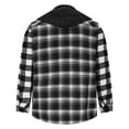 thumbnail image 3 of Guieoi Mens Shirts under $5.00 Men's Hooded Casual Button Down Brushed Plaid Shirt Men's Color Blocked Long Sleeved Hooded Top Gray, 3 of 4