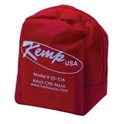 Kemp USAA CPR Mask with O2 Inlet, Headstrap, Gloves, and Wipes in Soft Case Pouch