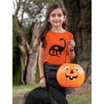 thumbnail image 3 of Jack O' Lantern Geeky Pumpkin Face Shirt Halloween Dinosaur Toddler Kids Tshirt Orange 2T, 3 of 7