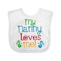 Inktastic My Nanny Loves Me Grandson Boys or Girls Baby Bib