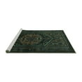 thumbnail image 2 of Ahgly Company Machine Washable Indoor Round Persian Turquoise Blue Traditional Area Rugs, 4' Round, 2 of 4