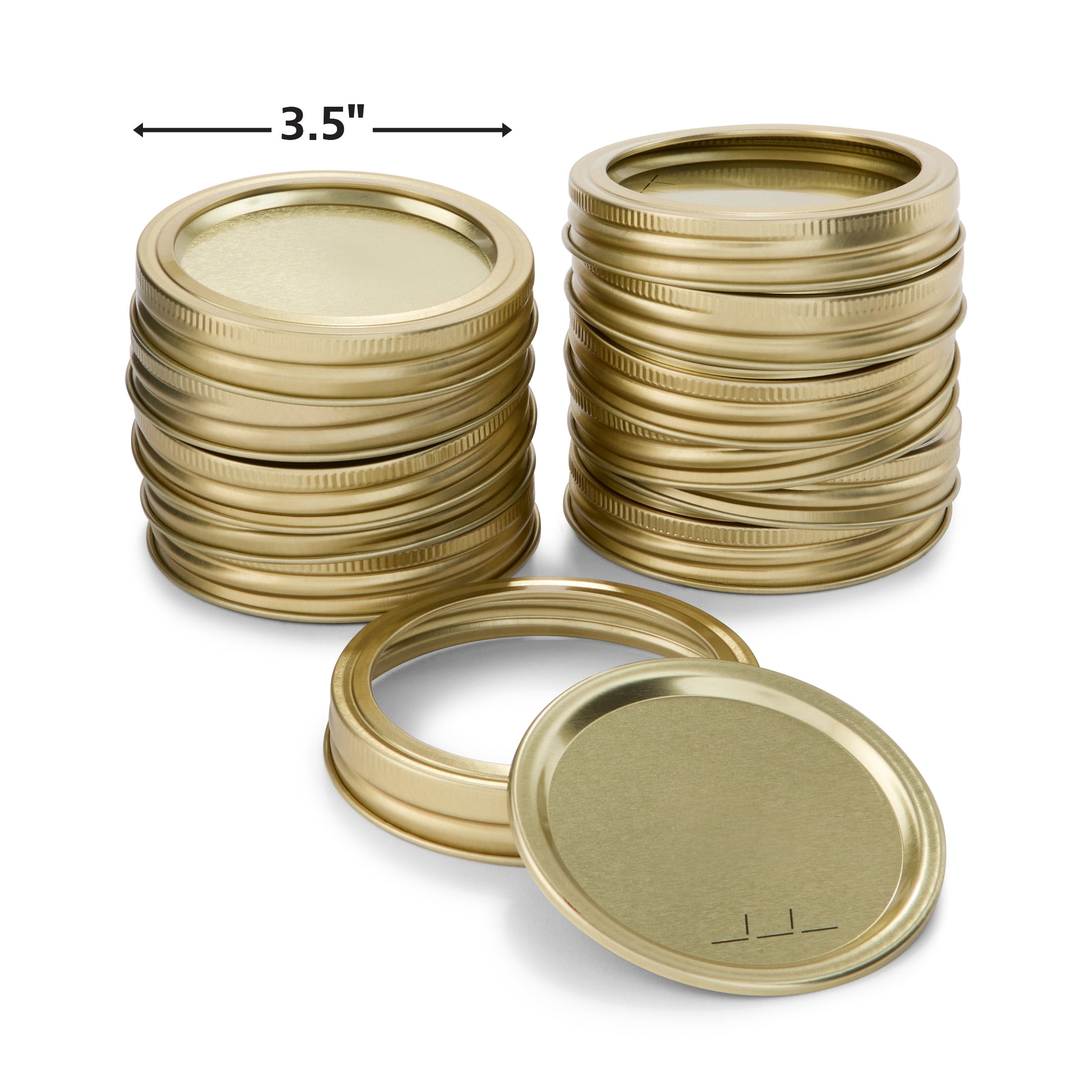 (3 pack) Mainstays 12-Pack Canning Jar Lids and Rings - Wide Mouth, Two-Piece Wide Mouth Mason Jar Lids with Bands for Canning and Preserving, Fits All Brands Wide Mouth Mason Jars