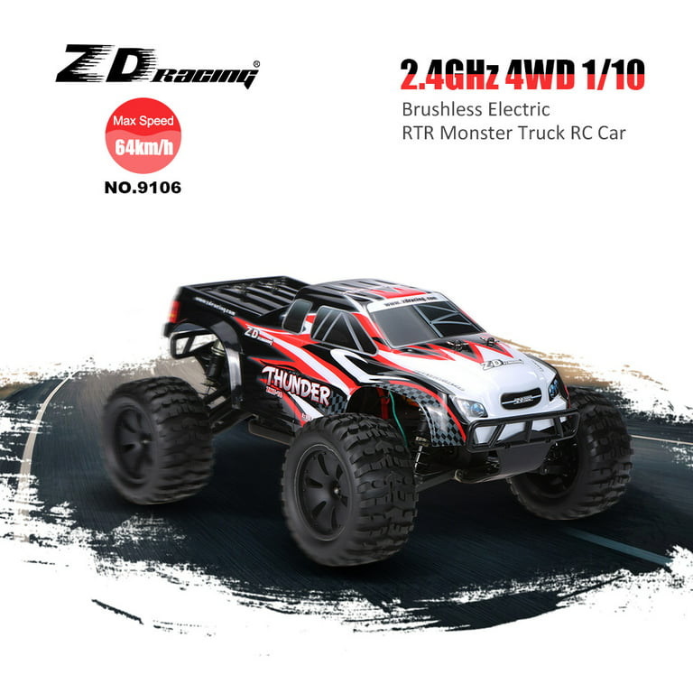 Original ZD Racing NO.9106 Thunder ZMT-10 2.4GHz 4WD 1/10 Scale RTR  Brushless Electric Monster Truck RC Car