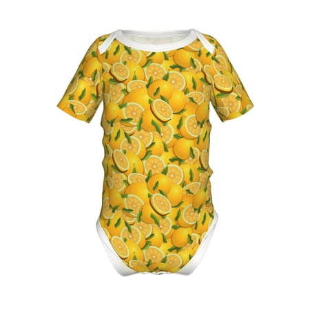 

Junzan Yellow Limes Print Short-Sleeve Baby Climbing Clothes Bodysuits for Infant One-Piece for Baby Boys & Girls Baby Clothes Baby Romper with Snap Closure-18 Months