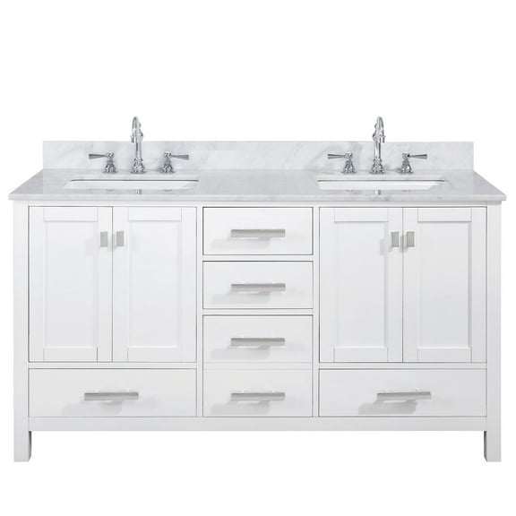 Design Element Valentino 60" Double Sink Vanity in White