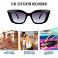thumbnail image 6 of FEISEDY Retro Thick Square Cateye Sunglasses Women Men ARIZONA DREAM Metal Temple B2710, 6 of 7