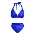 thumbnail image 4 of oqasdz Solid Color Women Two Piece Bathing Suits Push Up Bikini Sets Swimsuit Vintage Swimwear Cute Female Beachwear, 4 of 5