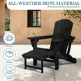 thumbnail image 4 of LOYALICE Folding Adjustable Adirondack Chair with Retractable Ottoman, HDPE Weatherproof Outdoor Chair With Double Cup Holder, Black, 4 of 11