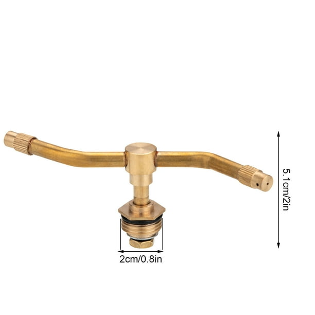 Aspersor Rotatorio Automático de Latón - Rociador de Riego Giratorio de 360° para Césped, Jardines, Invernaderos y Parterres con Baja Presión de Agua.