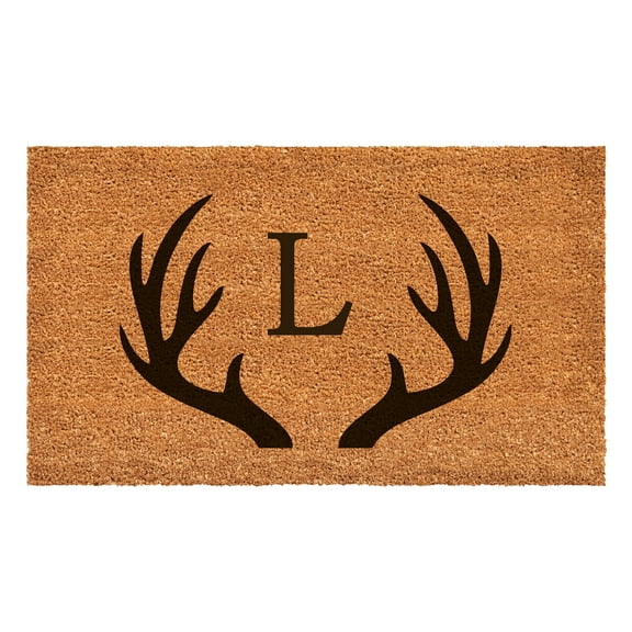 Antler Monogram Doormat, 36" x 72" (Letter L)